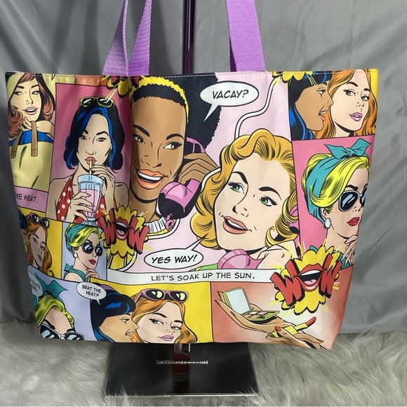 Estee Lauder Handbags - NWOT Estée Lauder Comic Pop Art Recycled Fabric Nylon Shopper Tote Bag